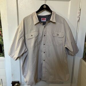 Wrangler Men’s 3XL Premium Comfort Flex Shirt – Beige Khaki – EUC